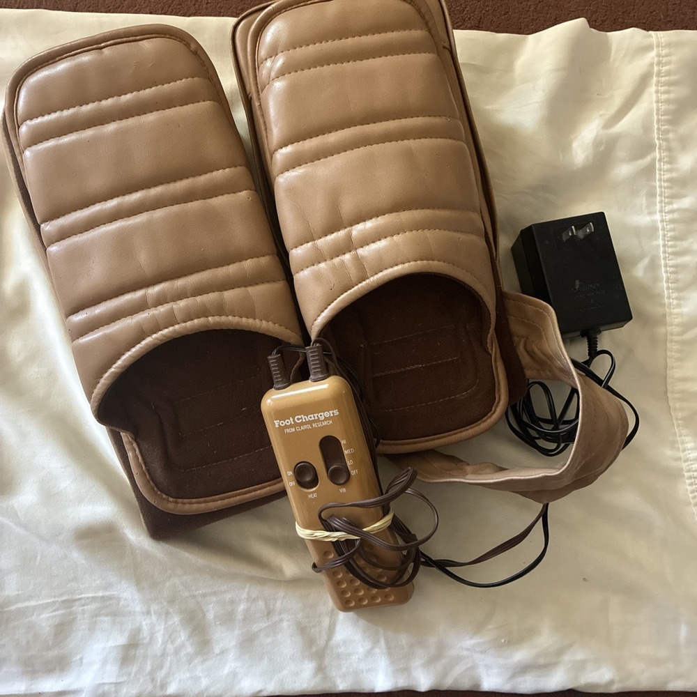 Retro Foot Massager Charger Removable Slipper Dry System Heat Or No Heat-Works!